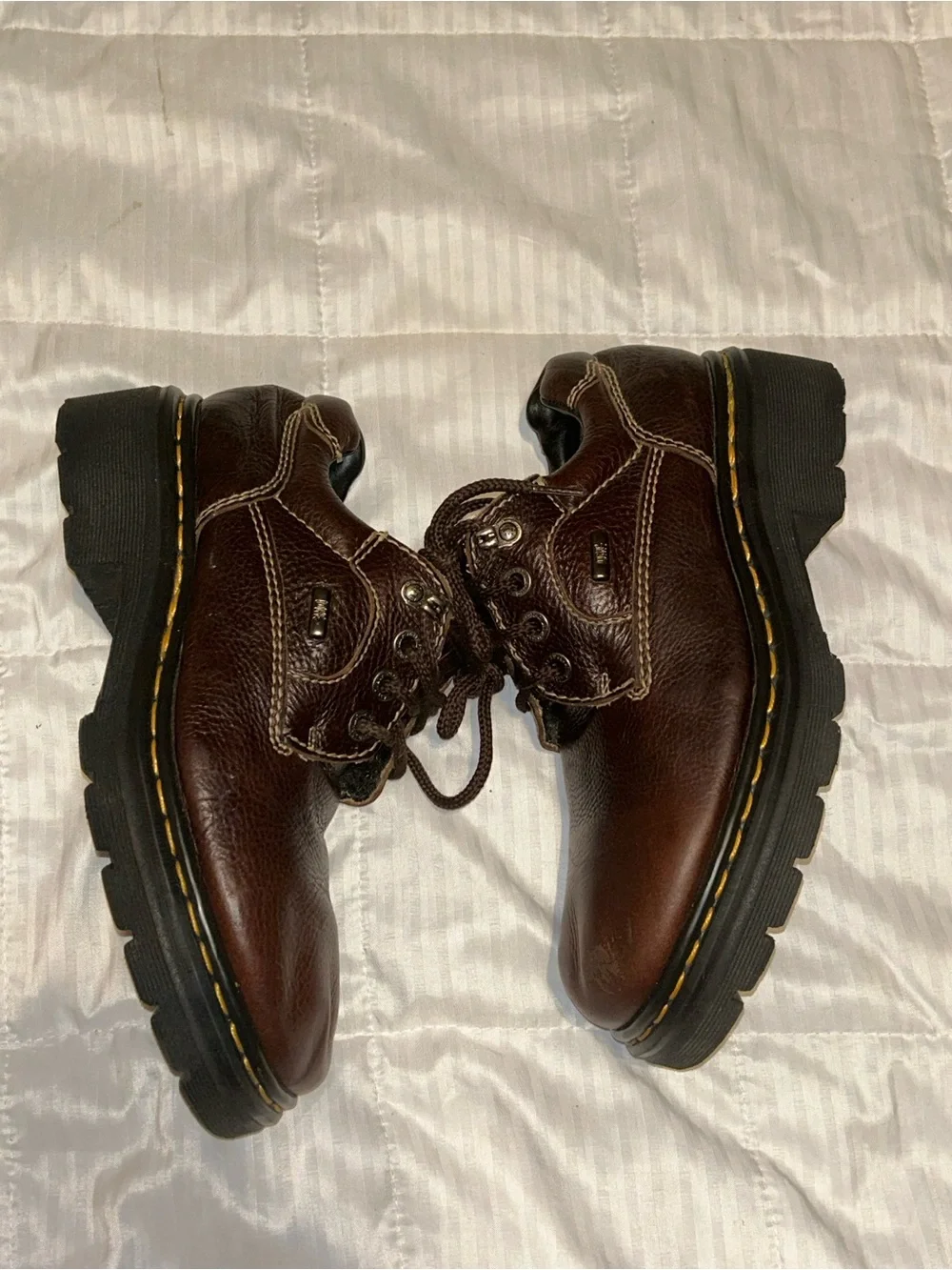 Vintage Dr Martens Chunky Brown Leather Oxford Shoes Mens Size 8 90s Y2K